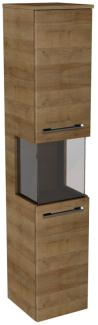 Lanzet Hochschrank Vitrine 30 cm, rechts, Hellbraun