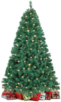 Clanmacy Künstlicher Weihnachtsbaum mit LED Christbaumständer Kunsttanne Weihnachtsdeko 120-210cm