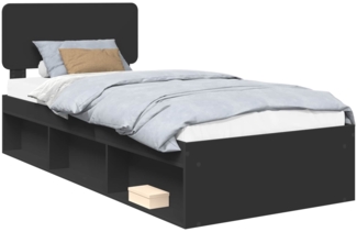 vidaXL Bettrahmen Schwarz 100 x 200 cm Massives Kiefernholz 3412115