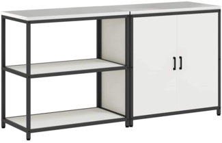 vidaXL Küchenlager-Set 2 pcs Weiß 180 x 50 x 92 cm Kaltgewalzter Stahl 3392653
