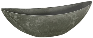Macosa Home Pflanzschale Pflanzschale Schiff grau marmoriert Oval 39 cm Kunststoff (Übertopf Blumentopf, Jardniere Pflanzen-Topf Deko-Schale), Blumenschale Pflanzgefäß Blumentopf