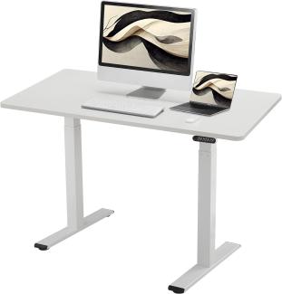 E.For.U® höhenverstellbarer Schreibtisch 140x80 cm, 2 Motoren, elektrisch höhenverstellbares Tischgestell mit 2-Fach-Teleskop, Memory-Steuerung (Weiß), DT20L mit Tischplatte (Weiß)