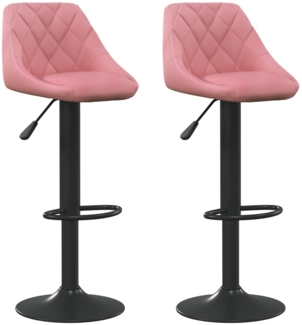 vidaXL Barhocker 2 Stk. Rosa Samt [335354]