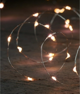 matches21 HOME & HOBBY LED-Lichterkette Mini Lichterkette 1 m, 20 LED Timer Batterie warmweiß innen, 20-flammig, Micro Draht Beleuchtung Indoor Leuchtdeko