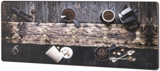 Garderobenleiste Wandgarderobe Coffeeshop 5 Garderobenhaken MDF-Edelstahl