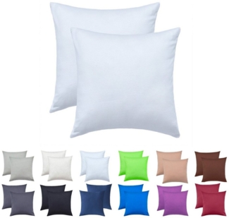 NatureMark Kissenbezüge 2er Pack Jersey Kissenbezug Kissenhülle, (2 Stück), Kissenhülle in vielen Größen und Farben (40 x 40 cm, Weiß)