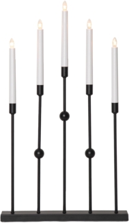 Kerzenleuchter ,Gustavo', 5-flammig, schwarz