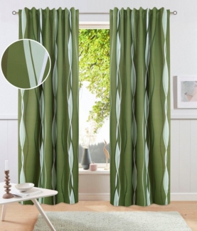 my home Vorhang Dimona Blackout (1 St), Multifunktionsband, verdunkelnd, einseitig mit Wellenmotiv bedruckt