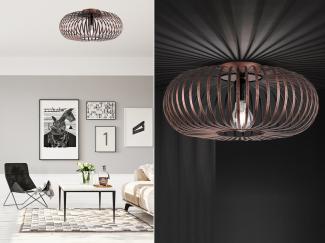 LED Deckenleuchte Gitter Lampenschirm Metall in Kupfer antik Ø 40cm