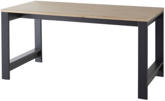 Schreibtisch mit Rollcontainer JÜLICH-36 in Graphit mit Artisan Eiche Nb.