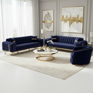 Palms-Store Sofa -Set Imperial Premium, 6 Farben verfügbar, 3-Sitzer + 2-Sitzer + Sessel (3-Sitzer mit Schlaf-funktion)