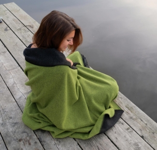 Wolldecke 100% Merinowolle Doubleface Wolldecke "Königssee", Wohnen und Accessoires GmbH & Co. KG, Zierkettstich