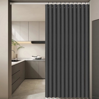 Qelus Vorhang 254x213/254x241 cm Raumteiler Vorhang Wasserdicht Sichtschutzvorhang, Wärmeisolierend Modern Fenstervorhänge für Wohnzimmer Schlafzimmer