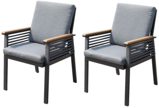 Stuhl DENIA 2er Set: Eleganter Outdoor-Komfort in Grau