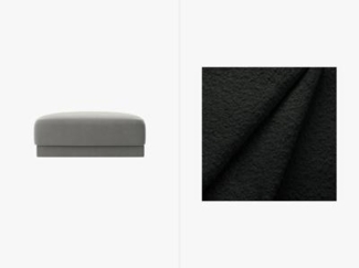 Micadoni Hocker Miley 1-Sitzer Boucle Schwarz Kunststoff schwarz