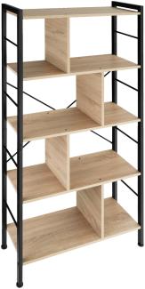 Regal Charleston 75,5 x 30 x 155 cm - Industrial Holz hell, Eiche Sonoma