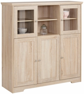 Home affaire Highboard Nanna, Vitrine in Eichen-Optik, Breite 118 cm