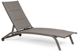 Sonnenliege Cleopass aus Aluminium mit Rollen, Taupe