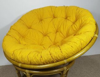 Rattani Sitzkissen Polster Kissen Auflage für Rattan Papasansessel Fb. Gelb