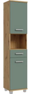 Seitenschrank >Veris < in Artisan Eiche/Salbei - 40,2x186,8x34,8cm (BxHxT)