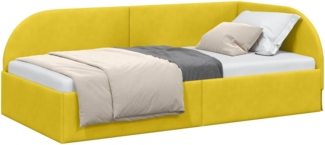 vidaXL Eckbettgestell mit Kopfteil Gelb 100 cm x 200 cm Samt 42016662