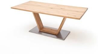 Esstisch Greta II - Balkeneiche massiv, Baumkante, 220x100 cm