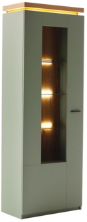 Vitrine Marlena / Moniz , Holzwerkstoff , Grün, Holzfarben , 70 x 197 x 38 cm