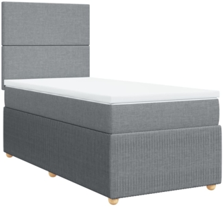 vidaXL Boxspringbett mit Matratze Hellgrau 100x200 cm Stoff 3291960