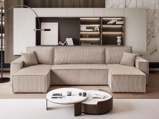 Lookway Wohnlandschaft CARLOS U CORD Gepolstertes Sofa in U-Form, Schlaffunktion