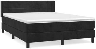 vidaXL Boxspringbett mit Matratze Schwarz 140x200 cm Samt 3130963