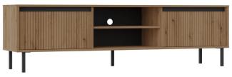 Furnix TV-Schrank Kersi Sideboard 178 cm Kabinett mit zwei Schubladen Metallbeine 178,6x50x40 cm