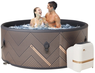 mSpa Whirlpool Outdoor Frame Mono F-MO062 Pool, (Whirlpool Outdoor 6 Personen, Luxus Garten Pool, Whirlpool aufblasbar, 2-tlg, Whirlpool mit Schnellheizsystem, Whirlpool Outdoor winterfest), Whirlpool mit UVC+ Wasserreinigung (20-fach effektiver)