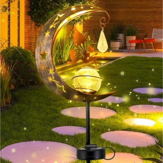 zggzerg Gartenleuchte Mond Solarlampen, Gartenleuchte Wasserdichte Wegeleuchte