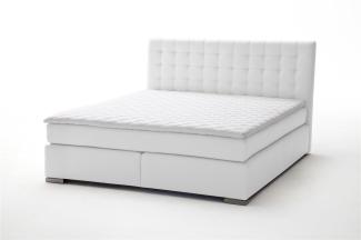 Boxspringbett Lenno - Kunstleder Weiß H3 180x200 cm