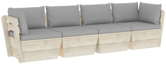 vidaXL Garten-Palettensofa 4-Sitzer mit Kissen Fichtenholz 3063445