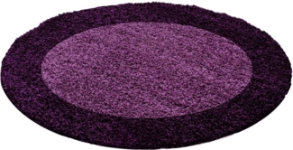 Runder Shaggy Teppich LIFE LILA 200 X 200cm