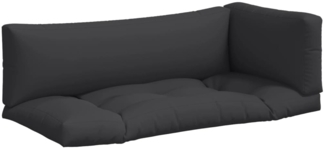 vidaXL Palettenkissen 3-tlg. Schwarz Stoff 360951