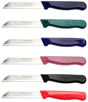 Visaggio Obstmesser Solingen Allzweckmesser Schälmesser Gemüsemesser Küchenmesser, Wellenschliff Solingen Messer, Flitter Optik, Edelstahl (rostfrei)