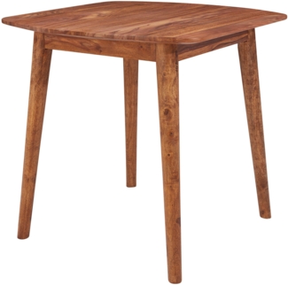 Esszimmertisch WL5.571 Sheesham 80 x 78 x 80 cm Massivholz Tisch, Designer Küchentisch Holz, Massivher Holztisch Rustikal, Speisetisch Massives Echt-Holz Modern