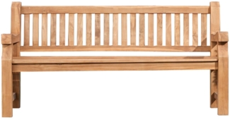 Gartenbank Teakbank HIBAS - Holz Teak 180 x 61 x 93 cm | Holzbank 180 Cm Gartenbank Sitzbank Mit Lehne Wetterfest Bank Garten Terrasse