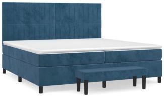 Boxspringbett mit Matratze Dunkelblau 200x200 cm Samt