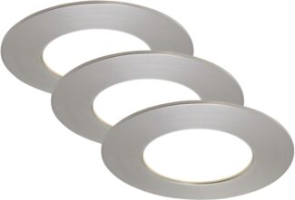Di-Ka LED Einbauleuchte Flat-In 3er Set nickel-matt Ø 8,5 cm 5 W