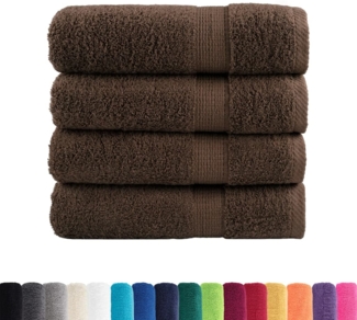 vidaXL Premium Handtücher SOLUND 4 Stk. Braun 50x100 cm 600 g/m² 137234