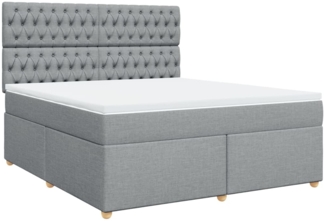 vidaXL Boxspringbett mit Matratze Hellgrau 180x200 cm Stoff 3291366