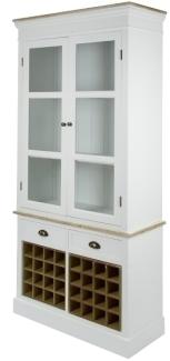 Vitrine Provence mit Schubladen MDF Weiß