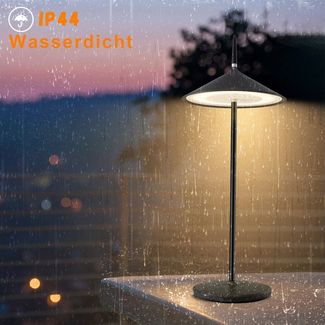ZMH LED Tischleuchte Kabellos Aufladbar Touch Dimmbar Modern Aussentischleuchte Garten, Augenschutz, Einfache Installtion, LED fest integriert, 3000-6500K, 1800mhA Nachttischlampe USB für Esstisch