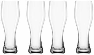 Leonardo Taverna Weizenbiergläser, 4er Set, Bierglas, Weizenglas, Weizenbierglas, Glas, 330 ml, 049447