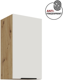 Küchen Hängeschrank 40 cm ARIA Weiss ultra matt + Eiche Artisan matt, hochwertige Fronten mit Anti Fingerprint Beschichtung Küchenzeile Küchenblock
