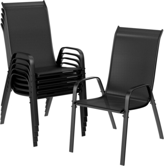 TLGREEN Stapelstuhl Gartenstühle Stapelstuhl,Camping Stapelbar Hochlehner, (Terrassenstuhl Textilene Stahlgestell für Gärten Innenhöfe Balkone Restaurants, 6 St), 150 kg Belastbar 54 x 69 x 93cm