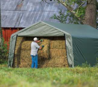 ShelterLogic Folien Weidezelt Zeltgarage | Grün | 610x380x260 cm